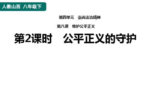 公平正义的守护-部编版道德与法治八年级下册