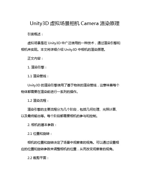 unity3d 虚拟 场景 相机 camera 渲染原理