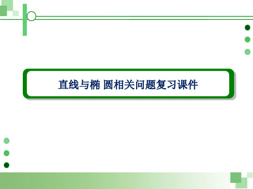 直线与椭圆问题复习公开课课件