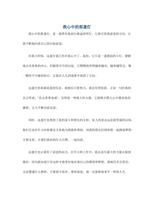 我心中的那盏灯作文800字