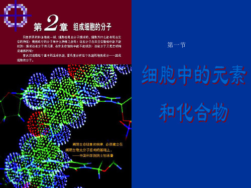 高中生物必修一第二章第一节细胞中的元素和化合物ppt课件