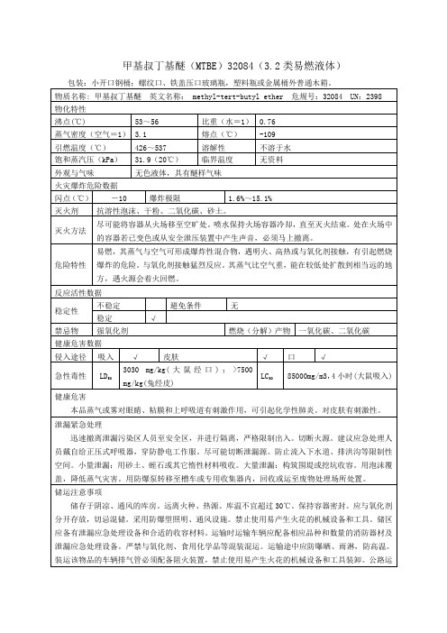 甲基叔丁基醚理化特性表