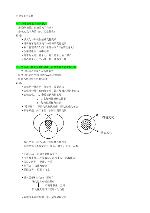 《企业变革与文化》笔记