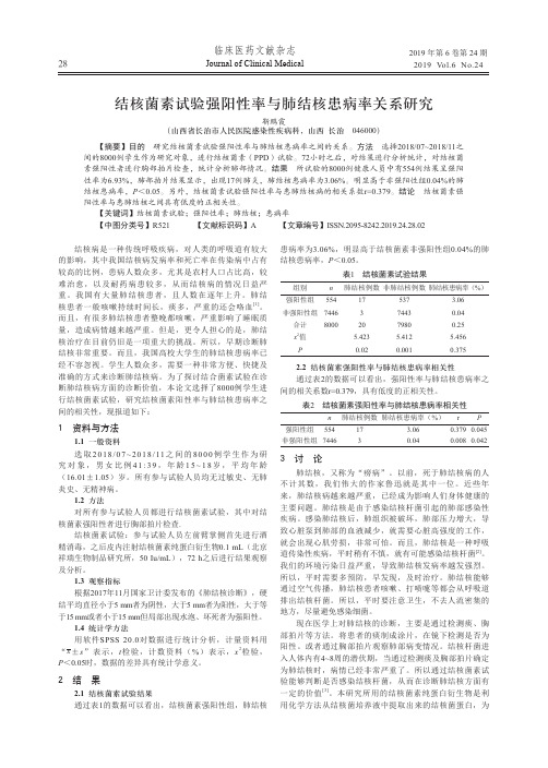 结核菌素试验强阳性率与肺结核患病率关系研究