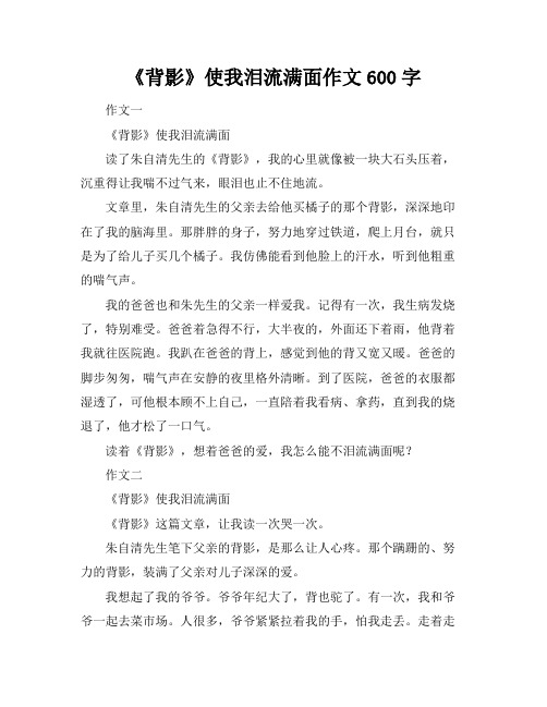 《背影》使我泪流满面作文600字