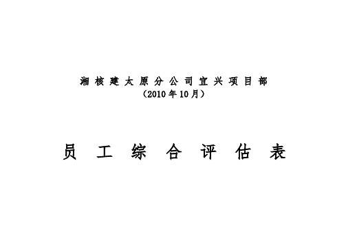 员工综合评估表10月