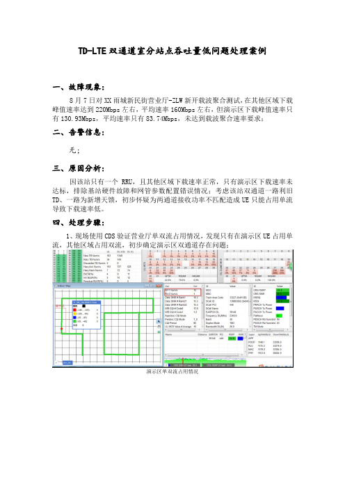 中国移动-TDLTE双通道室分站点吞吐量低问题