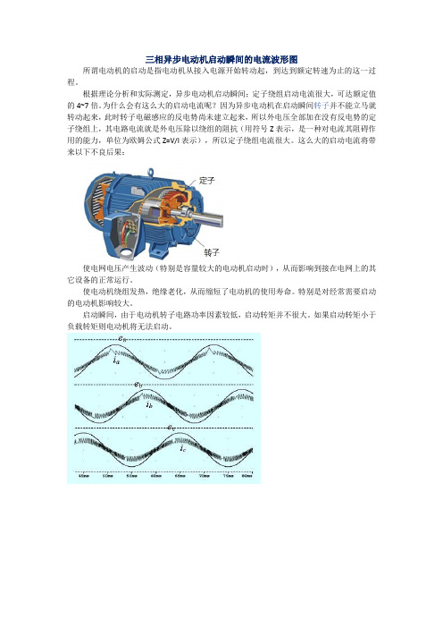 三相异步电动机启动瞬间的电流波形图