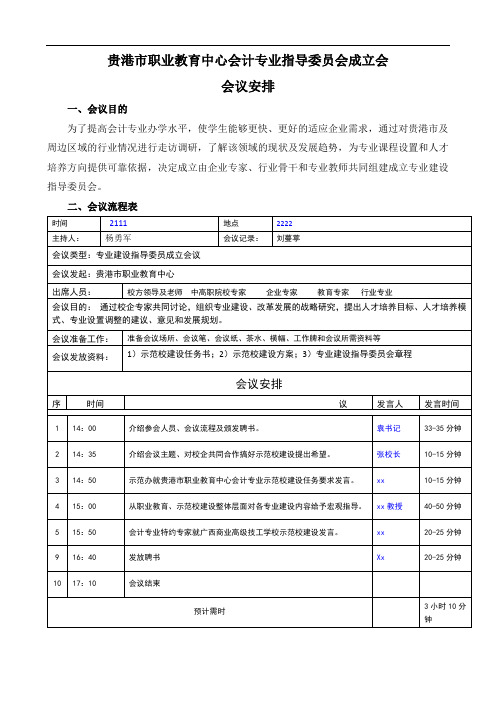 专业指导委员会成立会议方案