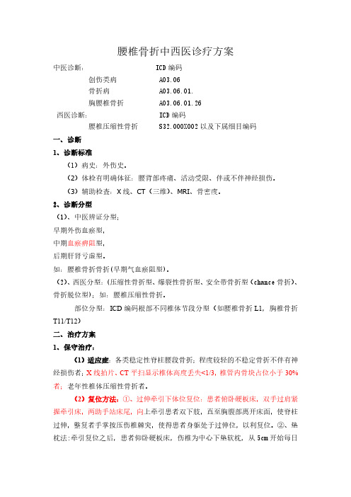 骨伤科-单纯性腰椎骨折中西医诊疗方案