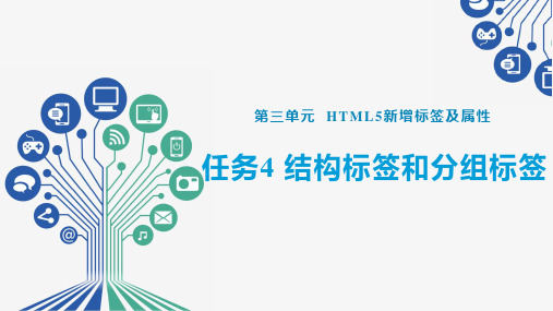 Web前端开发任务驱动式教程(HTML5+CSS3+JavaScript)任务4  结构标签和分组标签