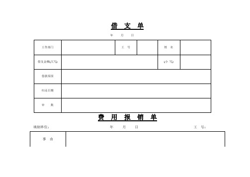 费用报销单模版-报销单