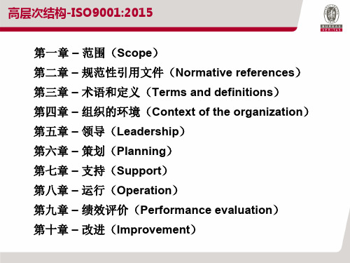 ISO9001-2015  条款讲解