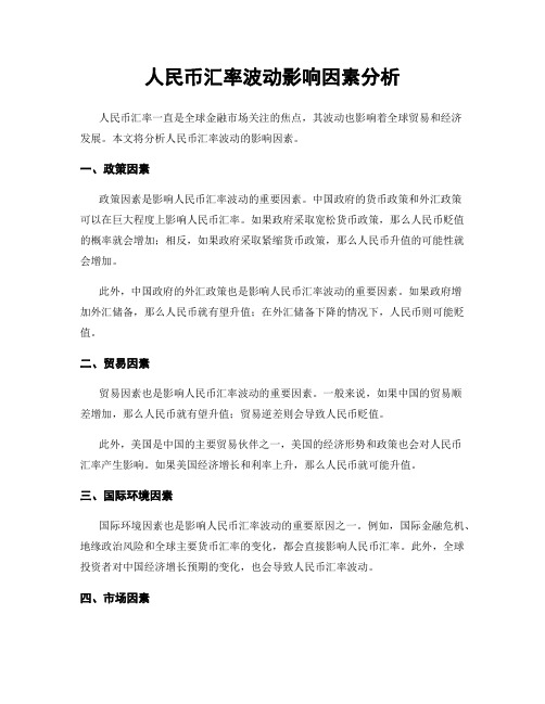 人民币汇率波动影响因素分析