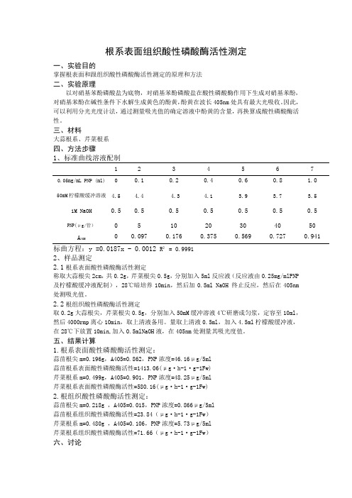 根系表面组织酸性磷酸酶活性的测定