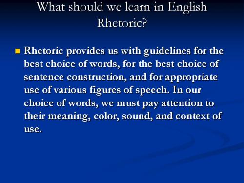 1. Brief Introduction to English Rhetoric