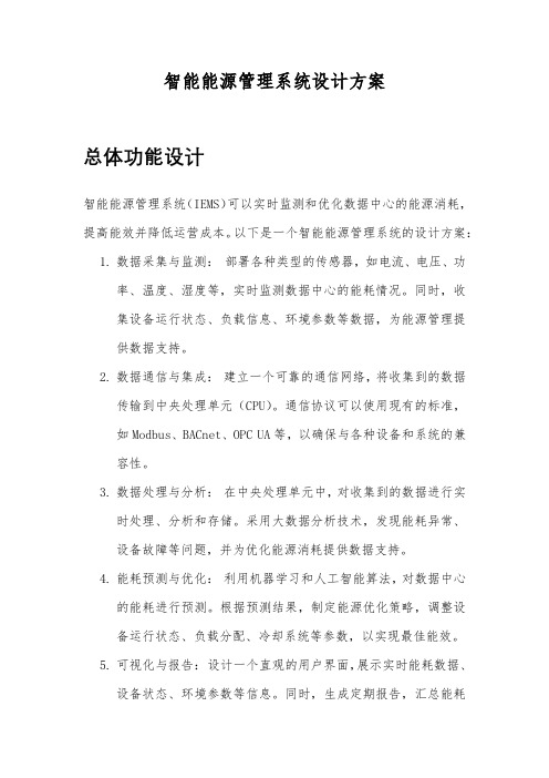 智能能源管理系统设计方案