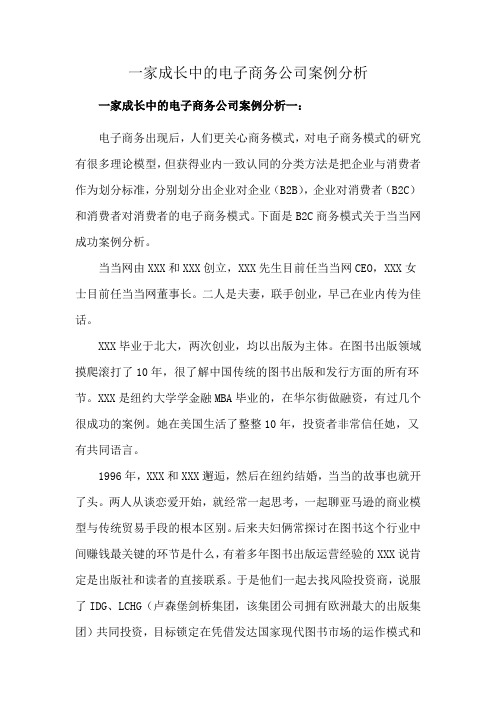 一家成长中的电子商务公司案例分析