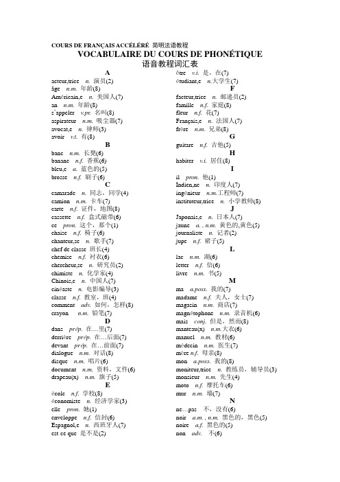 简明法语教程语音教程词汇