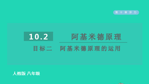 八年级物理下册第十章浮力：阿基米德原理目标二阿基米德原理的运用习题pptx课件新版新人教版