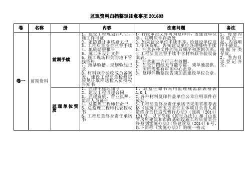 监理资料归档注意事项