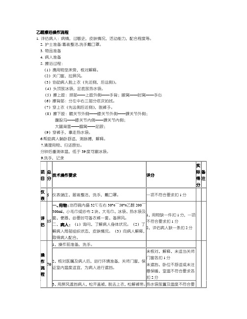 乙醇擦浴操作流程