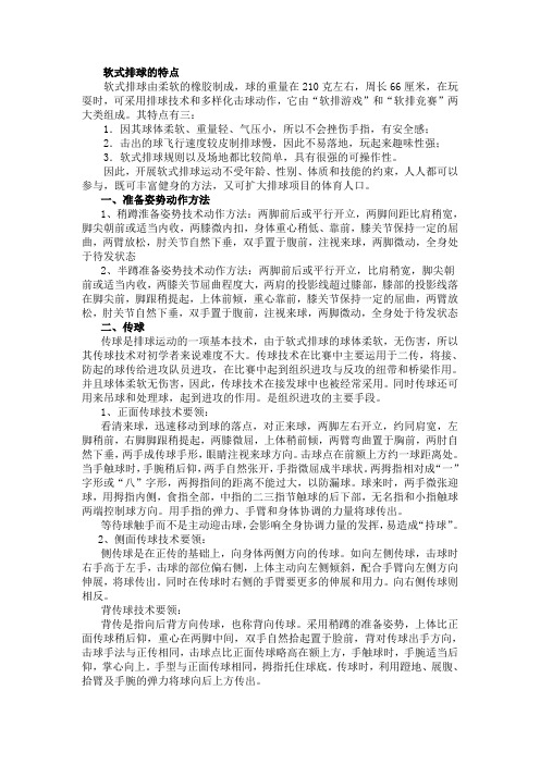 软式排球的使用规则和场地 Microsoft Word 文档