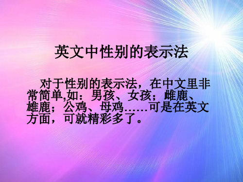 英文中性别的表示讲解