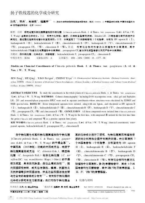 扬子铁线莲的化学成分研究