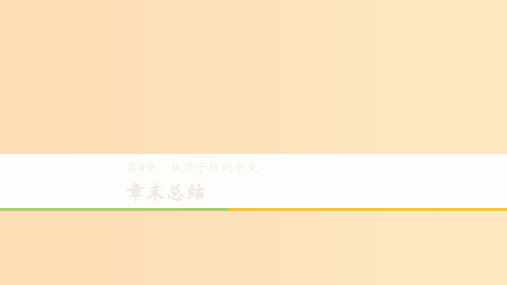 201x-201x版高中物理 第4章 从原子核到夸克章末总结 沪科版选修3-5
