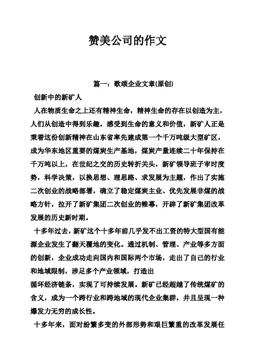 赞美公司的作文