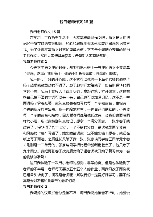 我当老师作文15篇