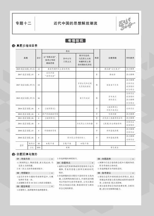 2020版高考历史一轮复习专题十二近代中国的思想解放潮流教师用书(PDF,含解析)