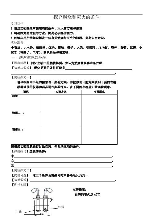 燃烧与灭火探究报告