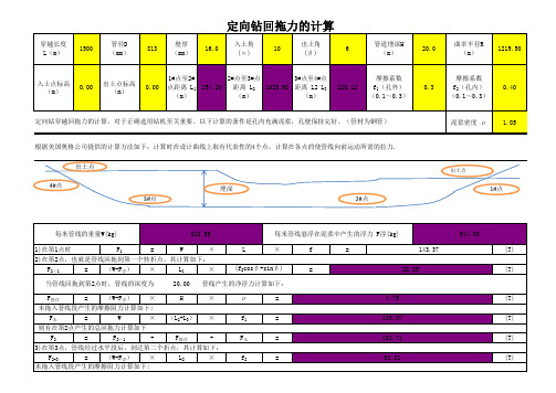 水平定向钻穿越回拖力计算公式说课讲解