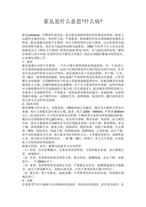 霍乱是什么意思