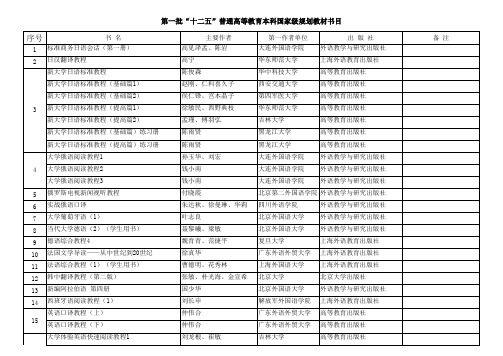 第一批“十二五”普通高等教育本科国家级规划教材书目