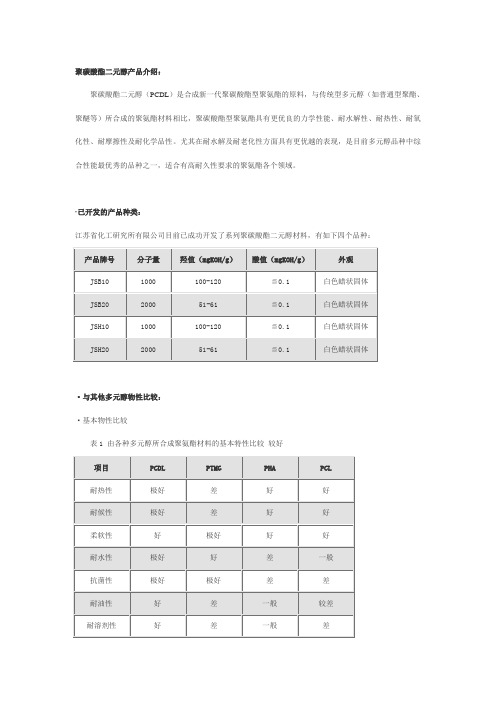 聚碳酸酯二元醇产品介绍