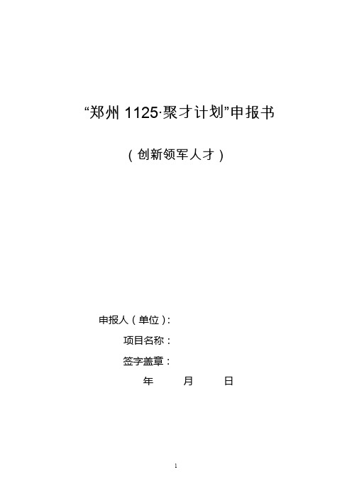 郑州1125·聚才计划申报书.doc