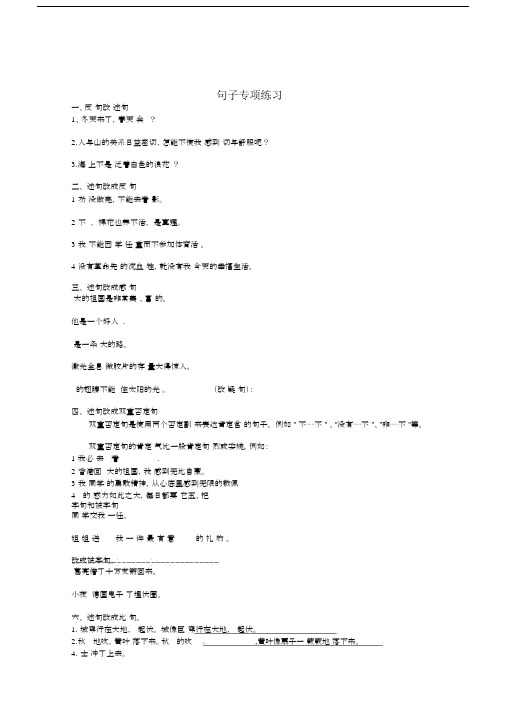 (word完整版)小学四年级句子转换练习(完整版).docx