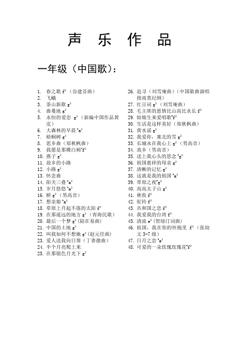 大学中外声乐作品