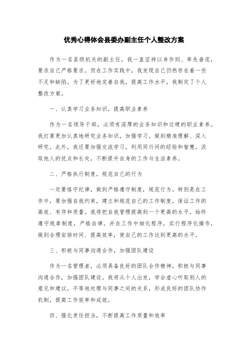 优秀心得体会县委办副主任个人整改方案