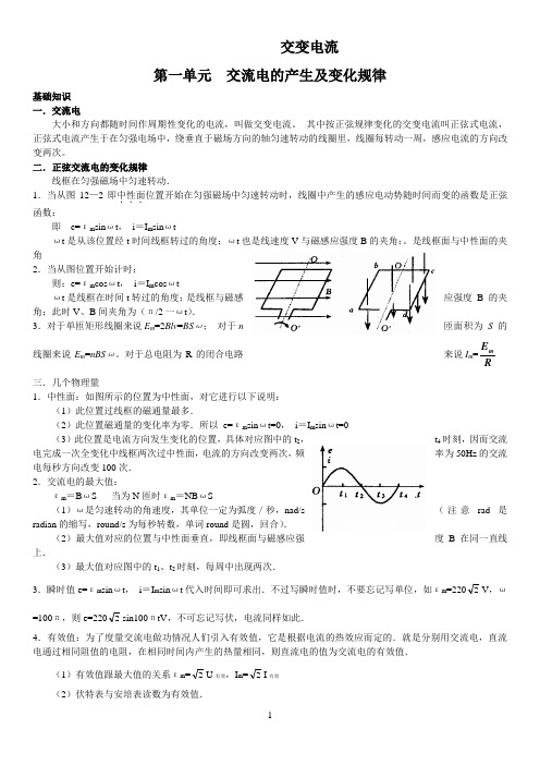 交变电流_知识点_例题详解