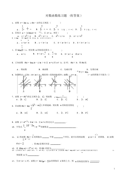 (完整版)对数函数练习题(有答案).doc