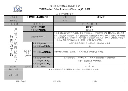 品质异常分析报告