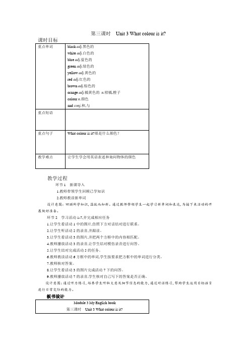 外研版七年级英语上册教案Starter Module 3 Unit 3 