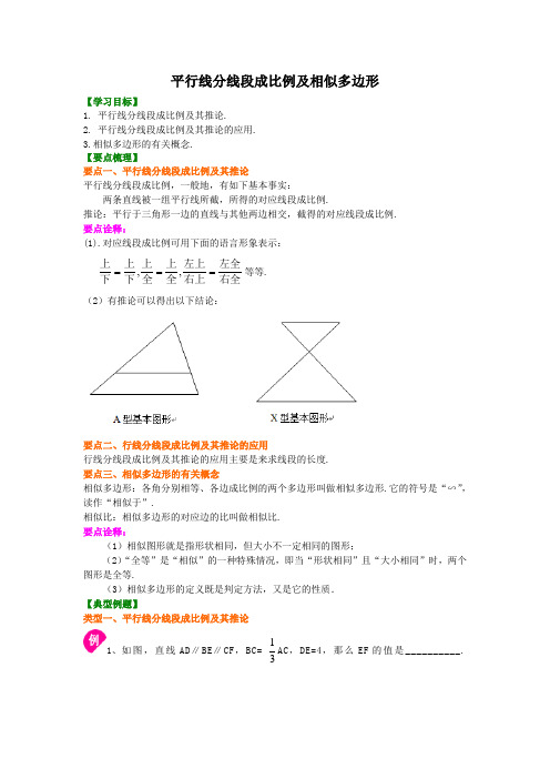 13.平行线分线段成比例及相似多边形—知识讲解