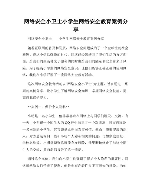 网络安全小卫士小学生网络安全教育案例分享