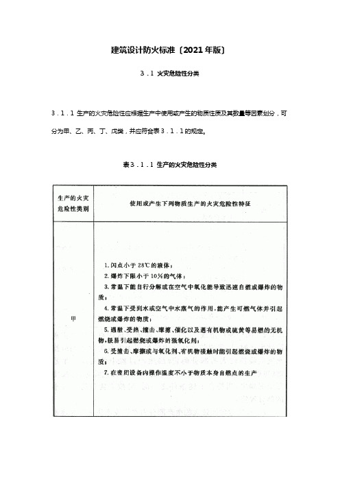 火灾危险性分类(建筑设计防火规范(版))