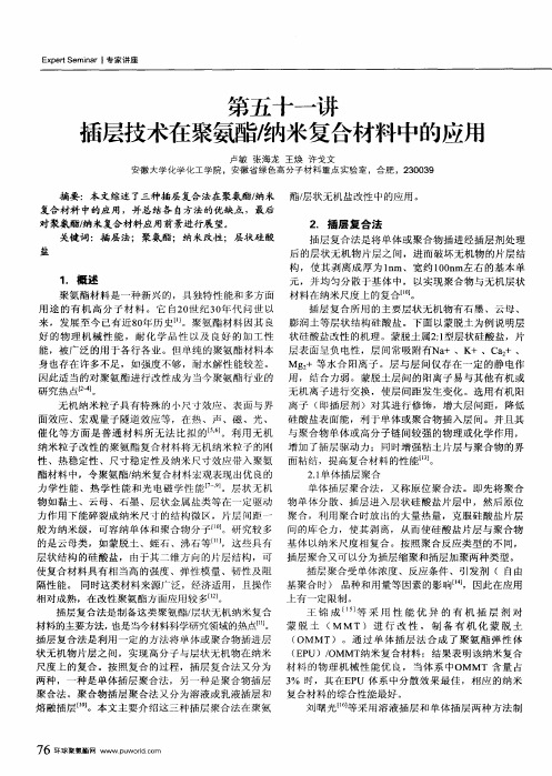 第五十一讲插层技术在聚氨酯偿内米复合材料中的应用